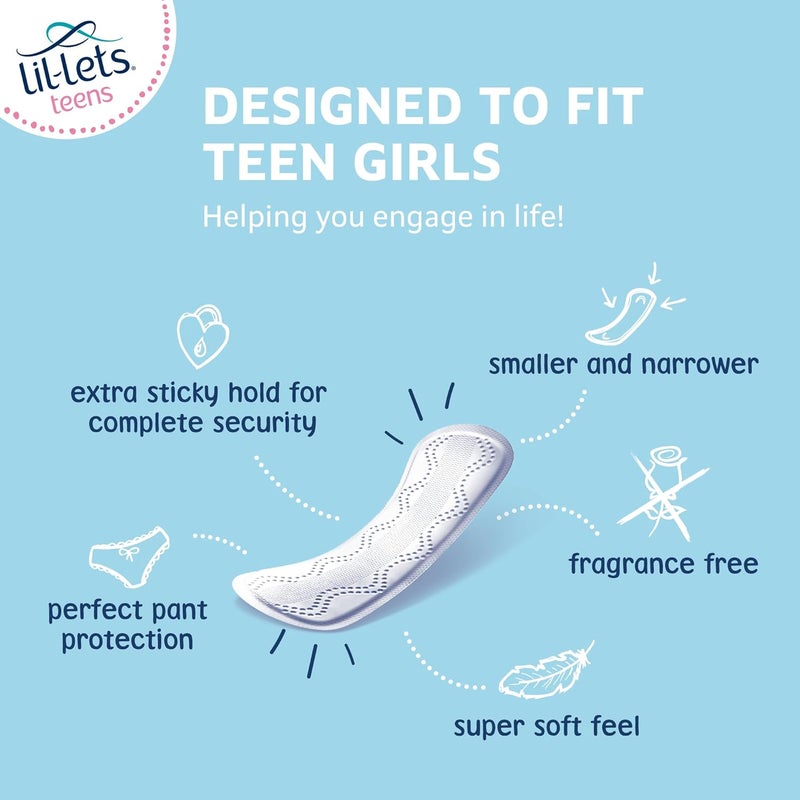 LilLets Teens Liners - 64 Count Pantyliners for Girls - Thin, Absorbent Liners - Soft & Breathable, Fragrance Free for First Periods - Light Days - Image 3